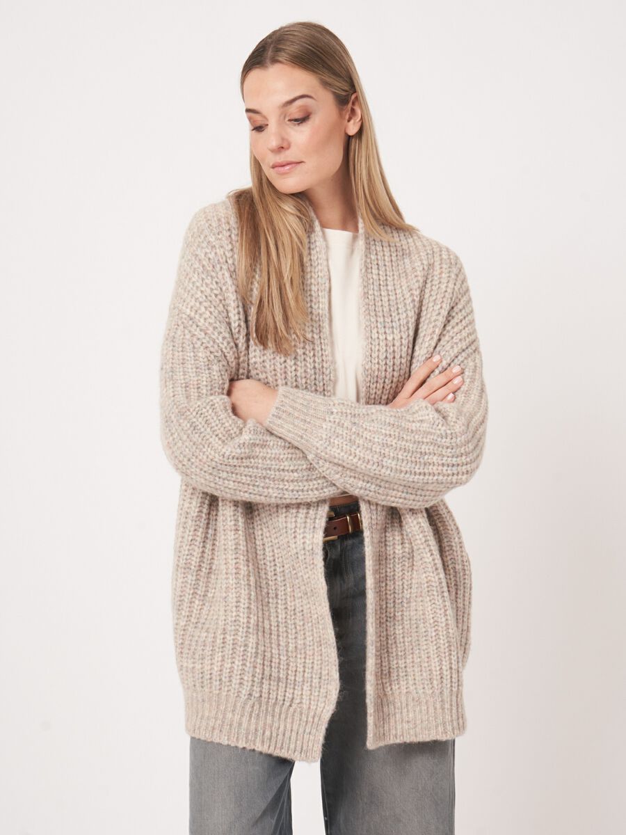 Grofgebreid ribbelvest van space-dye garen image number 11