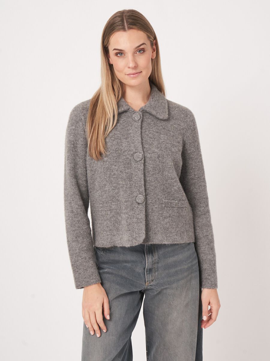 Gilet court bouclé femme — col polo & élégance repeat image number 2