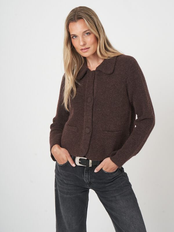 Gilet court bouclé femme — col polo & élégance repeat image number 2