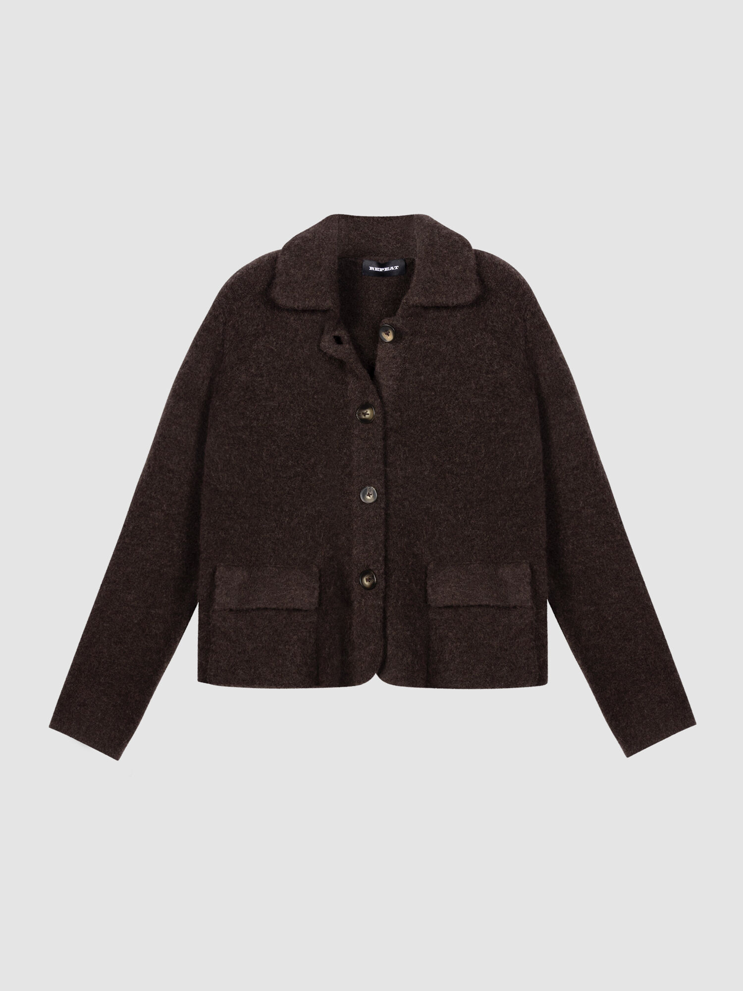 Boxy wol-alpaca vest met polokraag