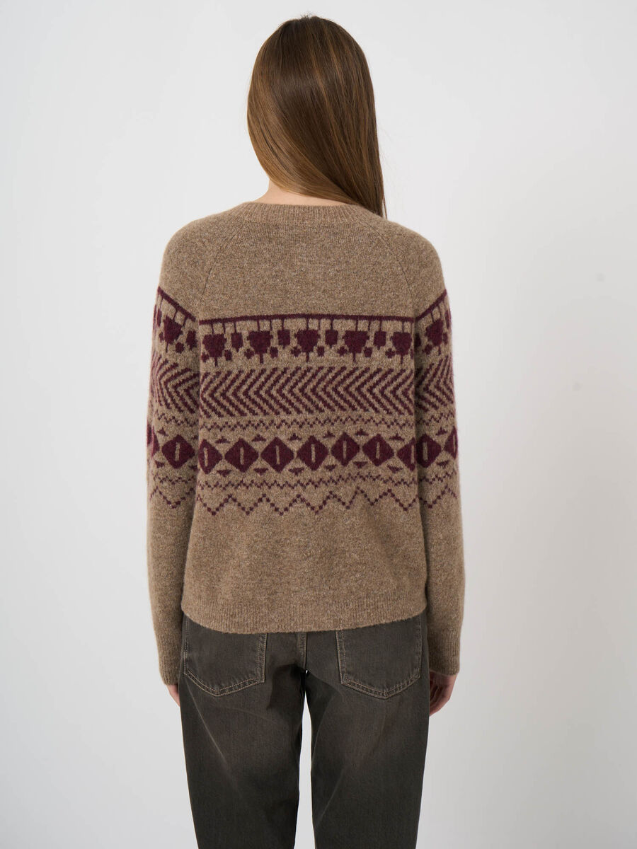 Cardigan laine-alpaga &agrave; motif jacquard image number 3