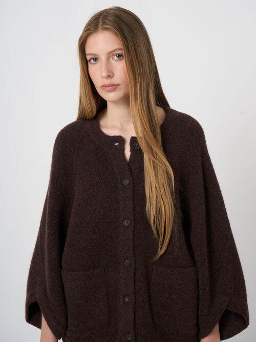 Oversized Wool-Alpaca Cardigan with Patch Pockets
