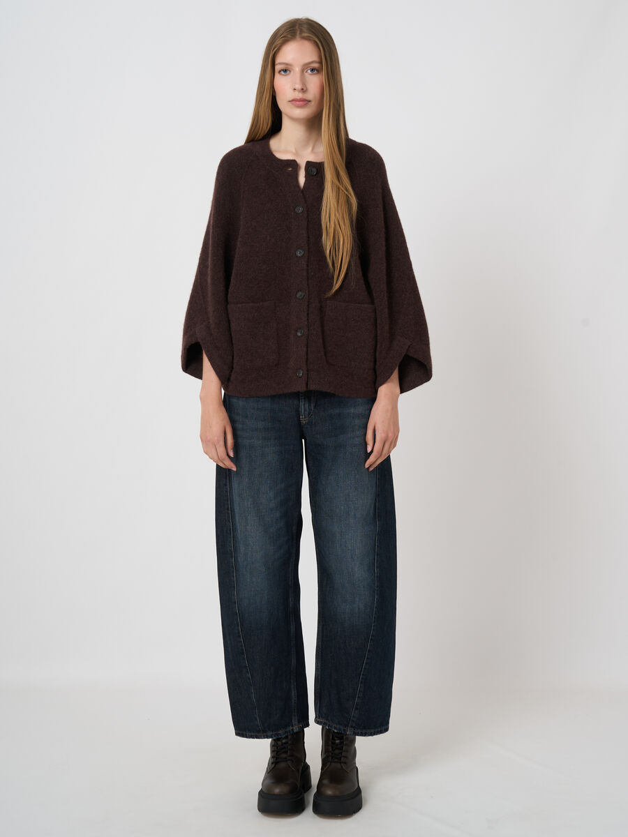 Oversized Wool-Alpaca Cardigan with Patch Pockets image number 2