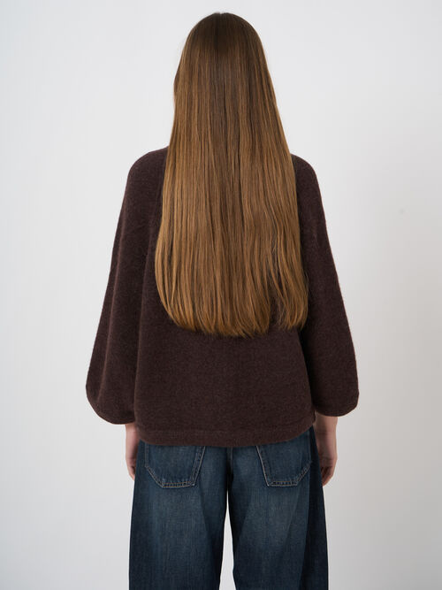 Oversized Wool-Alpaca Cardigan with Patch Pockets