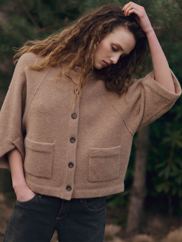 Oversized-Strickjacke aus Wolle und Alpaka mit Taschen image number 2