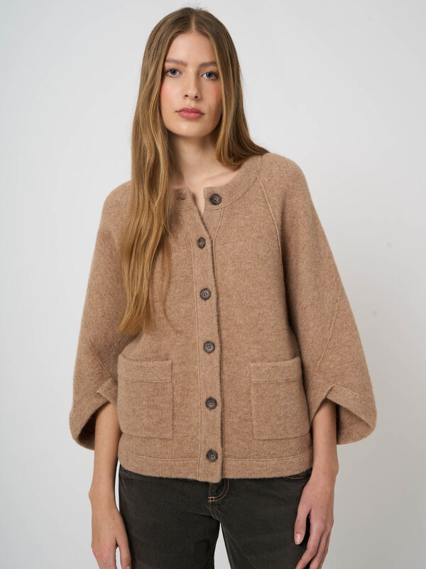 Oversized-Strickjacke aus Wolle und Alpaka mit Taschen image number 5