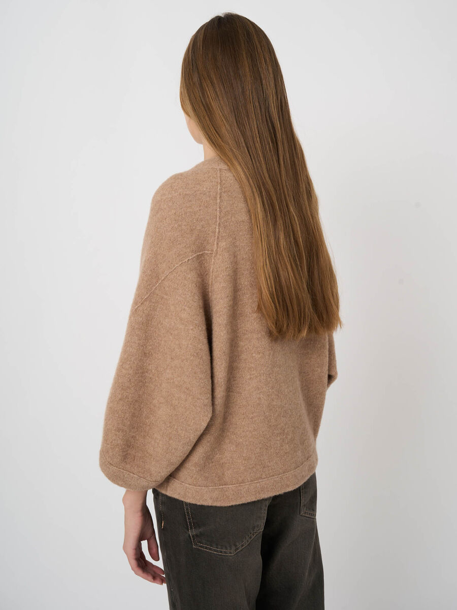 Oversized Wool-Alpaca Cardigan with Patch Pockets image number 2