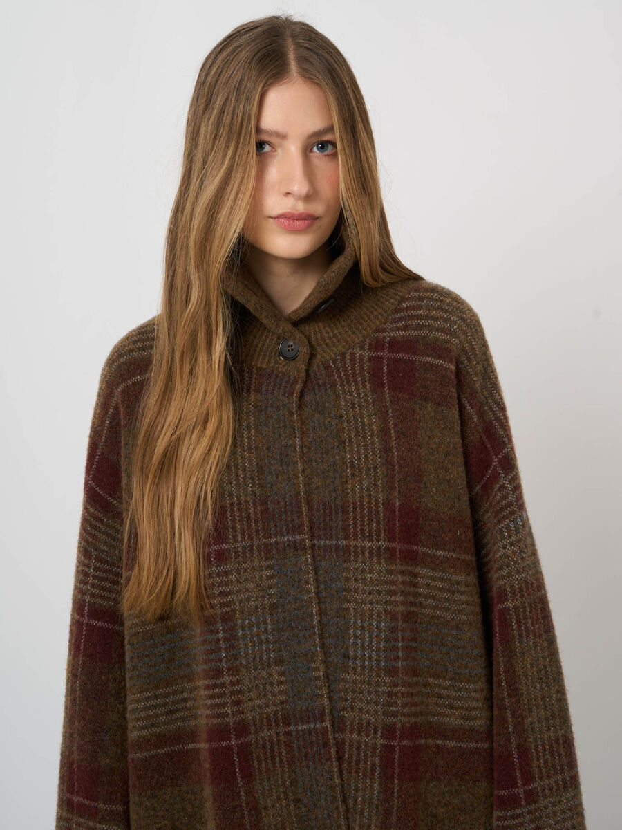 Cardigan-veste laine-alpaga &agrave; carreaux jacquard image number 3