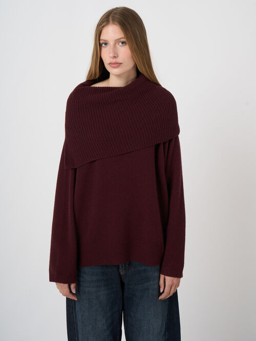Pullover aus italienischer Lammwolle mit breiten B&uuml;ndchen