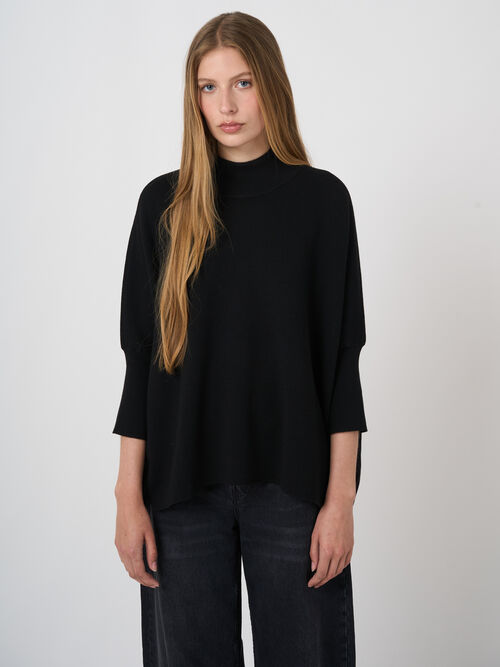 Merinowollpullover mit Stehkragen