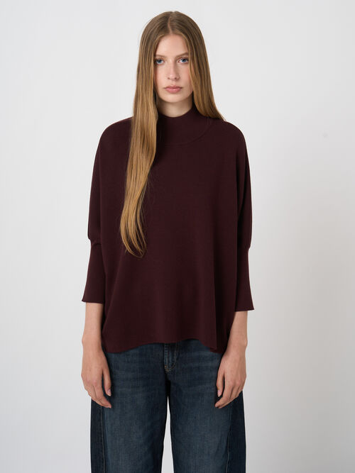 Merinowollpullover mit Stehkragen