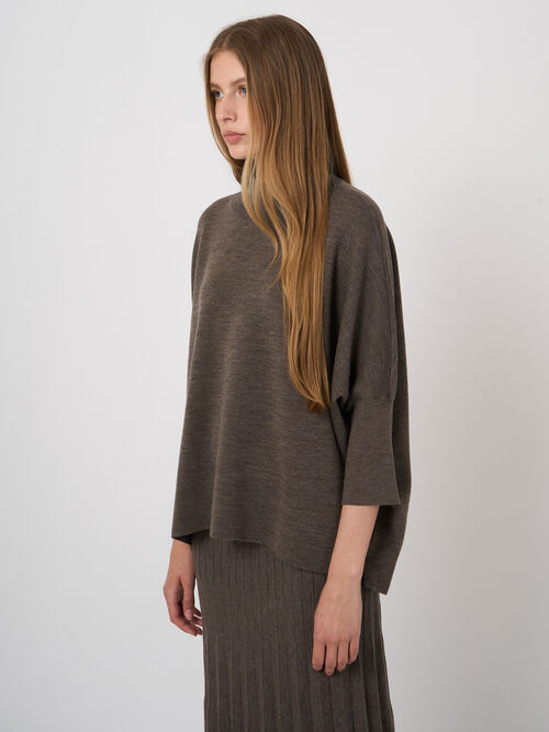 Merinowollpullover mit Stehkragen