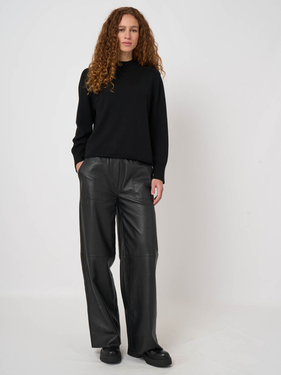 Extra-Fine Merino Sweater with Ribbed Mock Neck image number 2