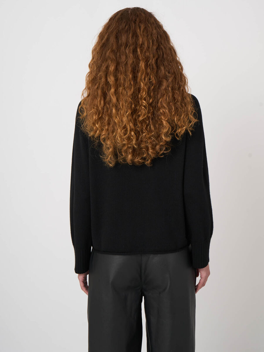 Extra-Fine Merino Sweater with Ribbed Mock Neck image number 4