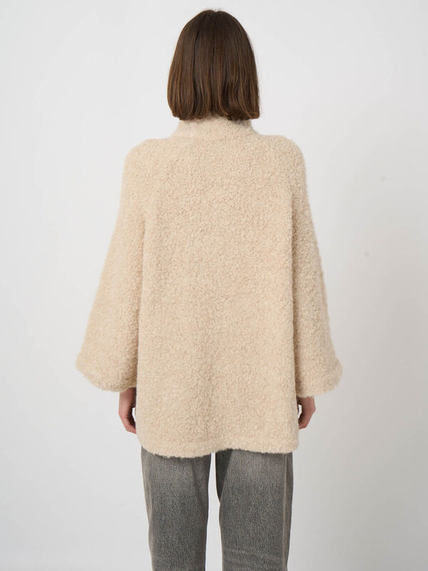 Oversized boucl&eacute; alpaca-wol vestjasje image number 11