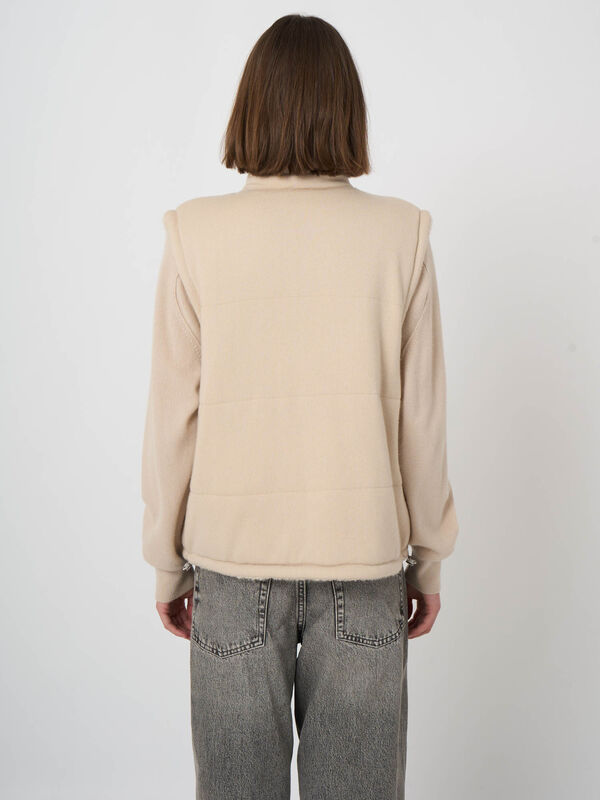 Wool-Cashmere Quilted Vest with Boucl&eacute; Interior image number 5