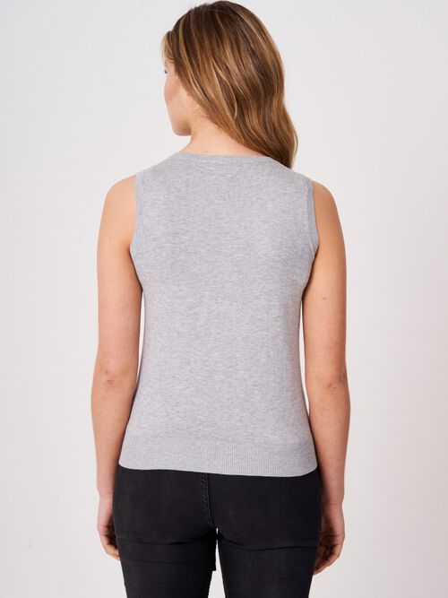 Basic cotton blend knitted tank top