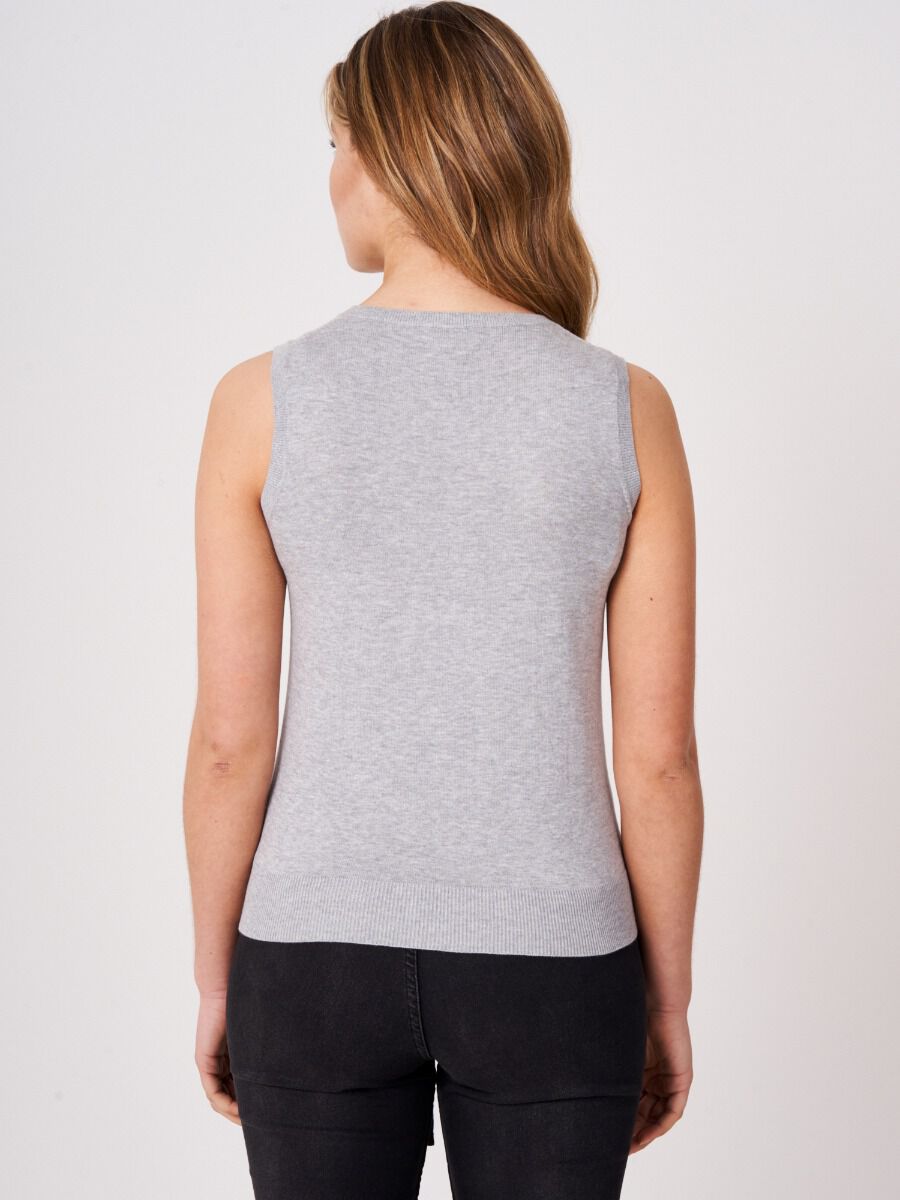 Basic cotton blend knitted tank top image number 1