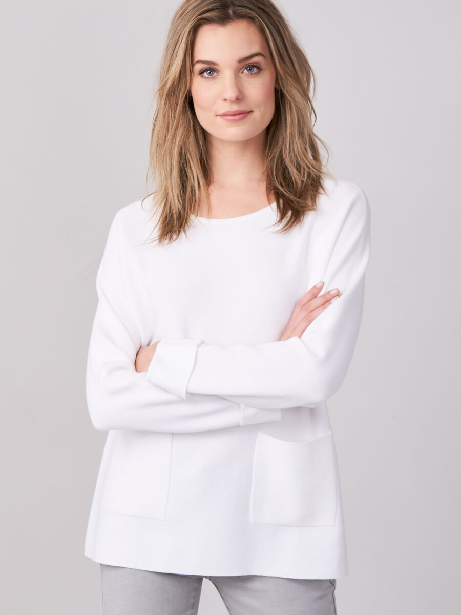 Boat neck sweater with pockets image number 0