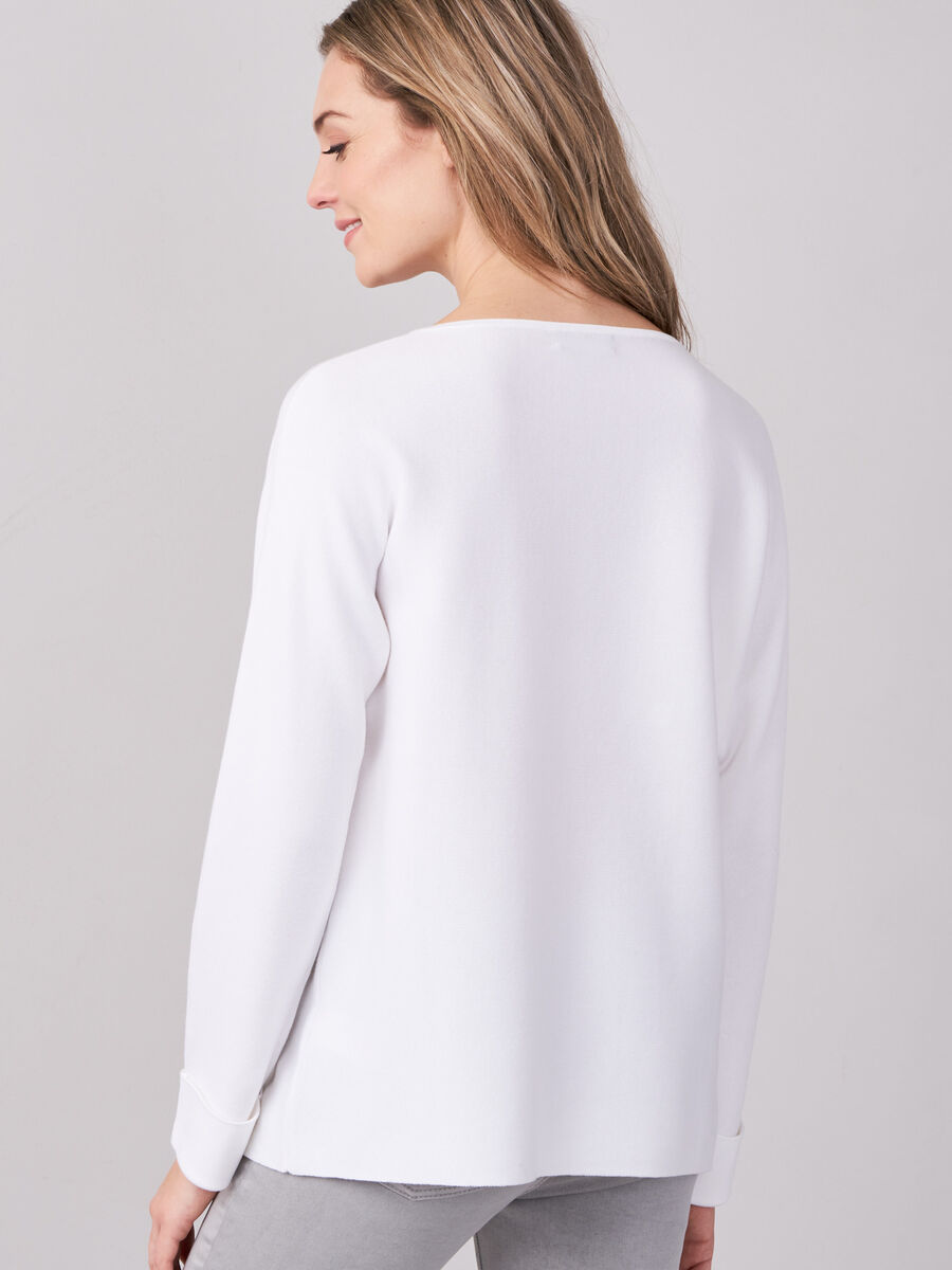 Boat neck sweater with pockets image number 1