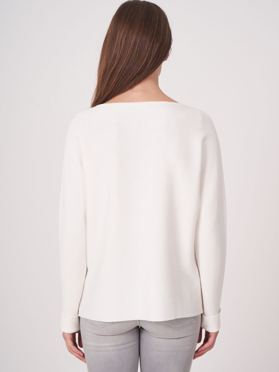 Boat neck sweater with pockets image number 5