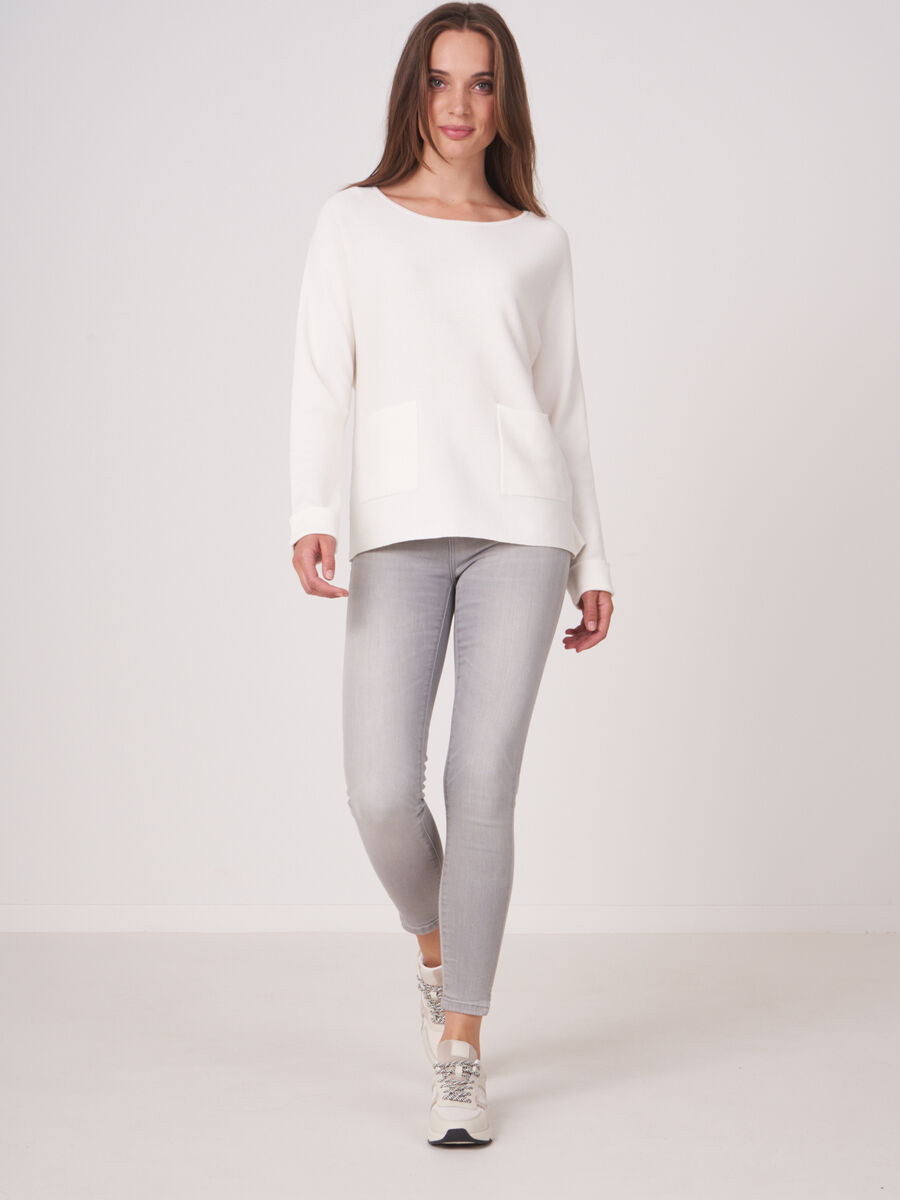 Boat neck sweater with pockets image number 7