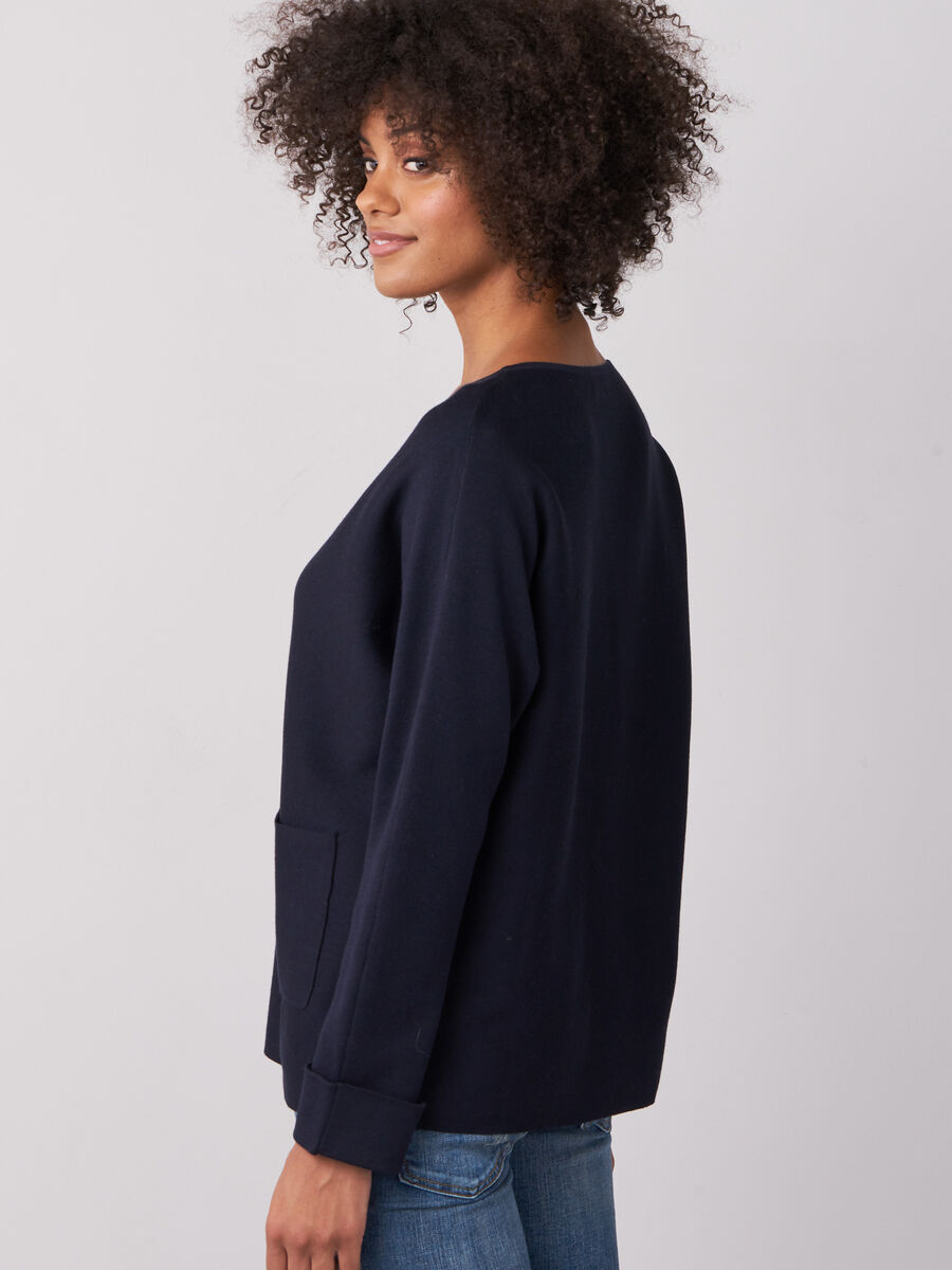 Boat neck sweater with pockets image number 9