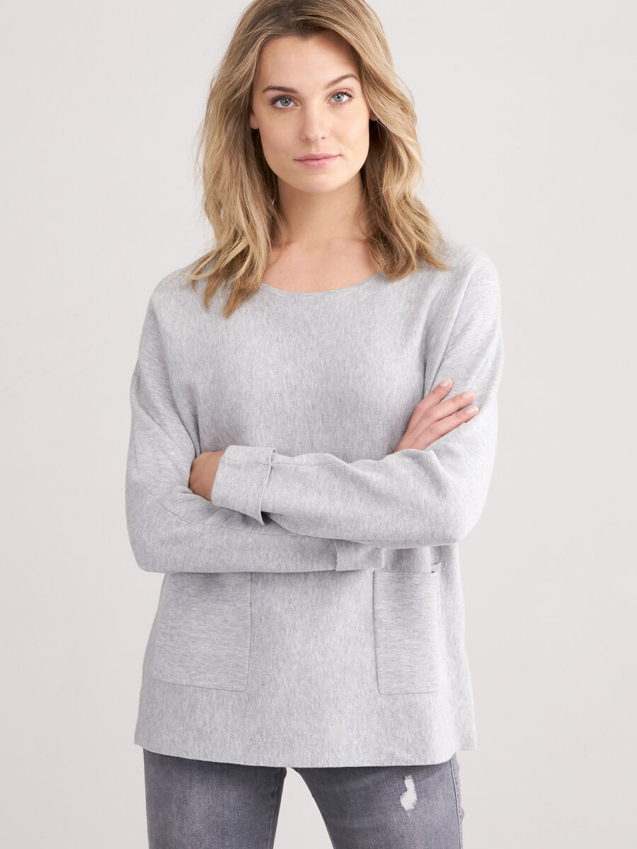 Boat neck sweater with pockets image number 16