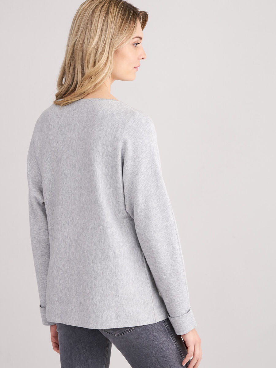 Boat neck sweater with pockets image number 17