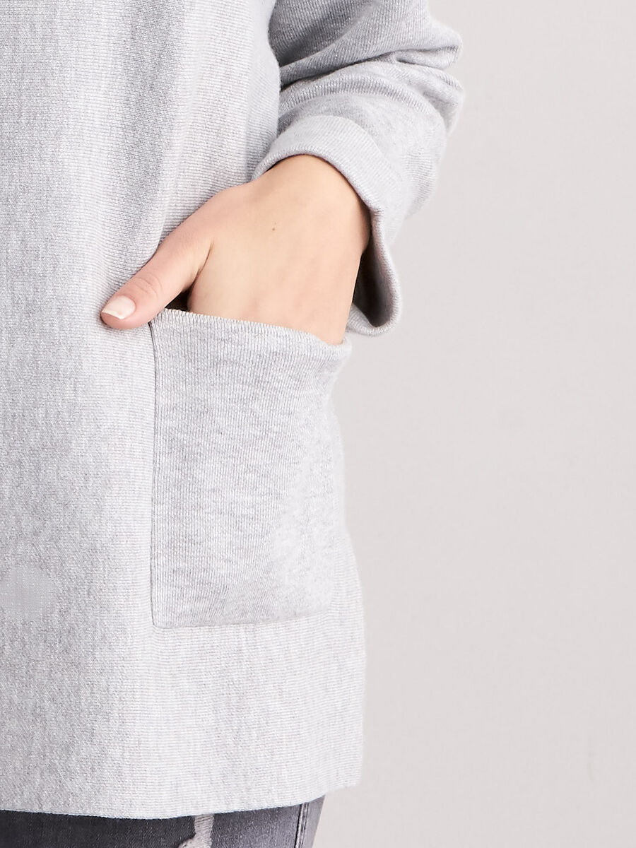 Boat neck sweater with pockets image number 18