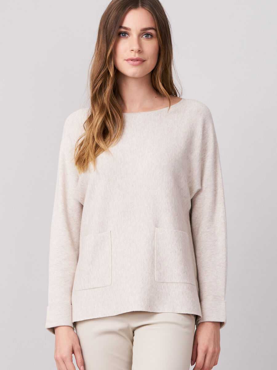 Boat neck sweater with pockets image number 20