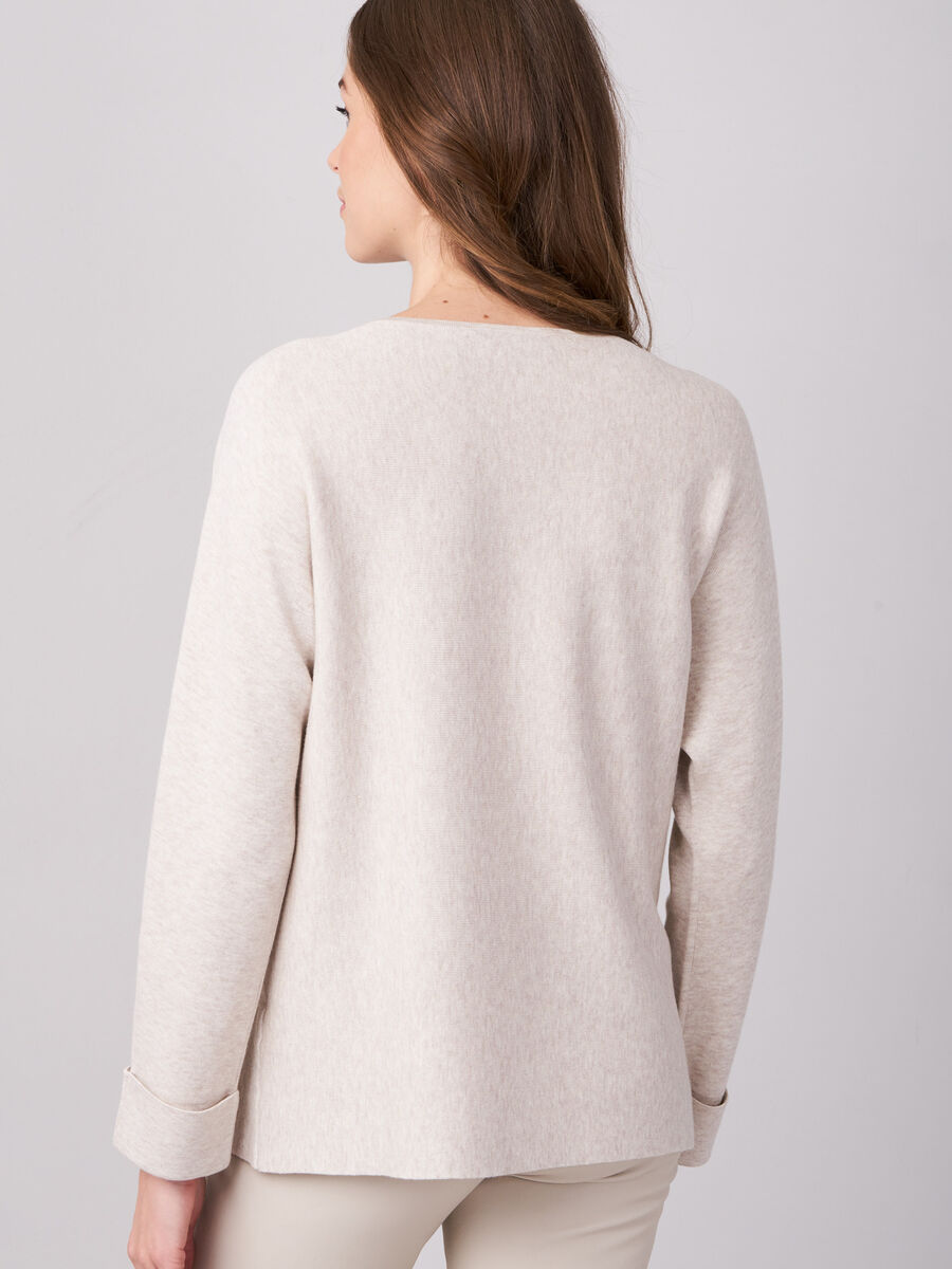 Boat neck sweater with pockets image number 21