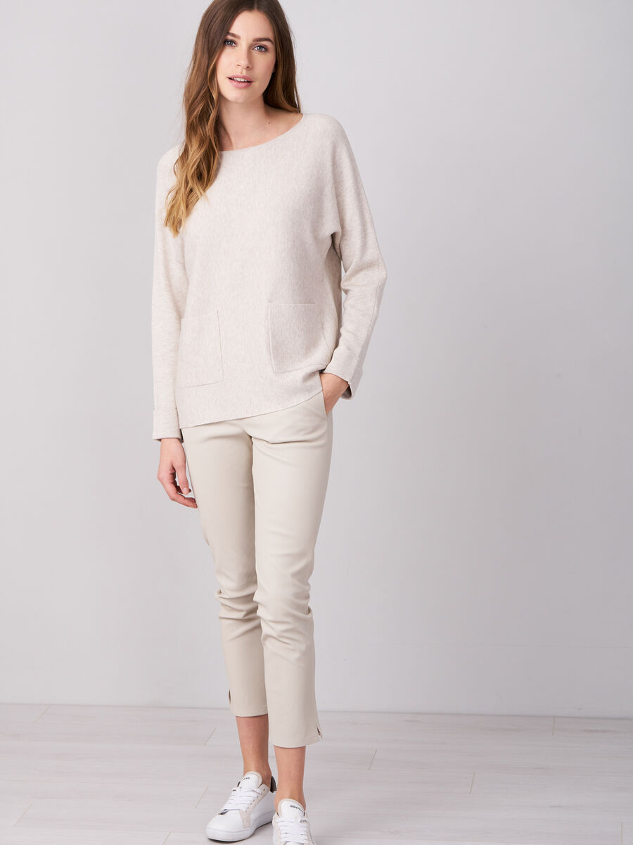 Boat neck sweater with pockets image number 23