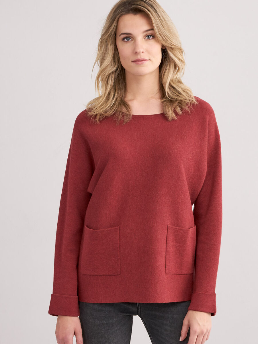 Boat neck sweater with pockets image number 24