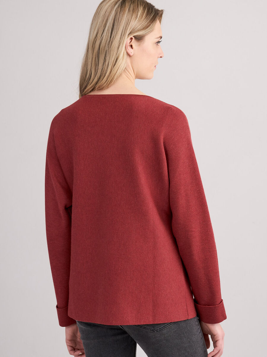 Boat neck sweater with pockets image number 25