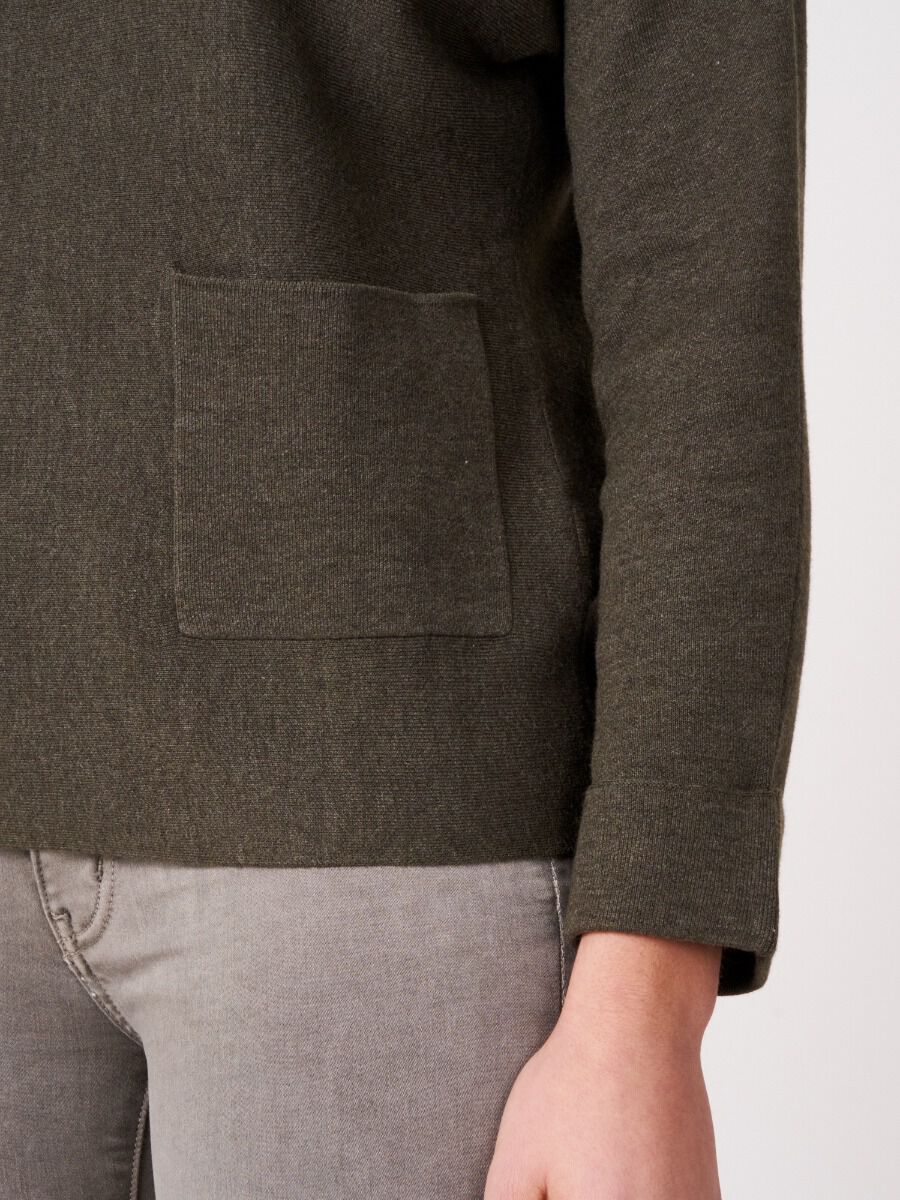 Boat neck sweater with pockets image number 30