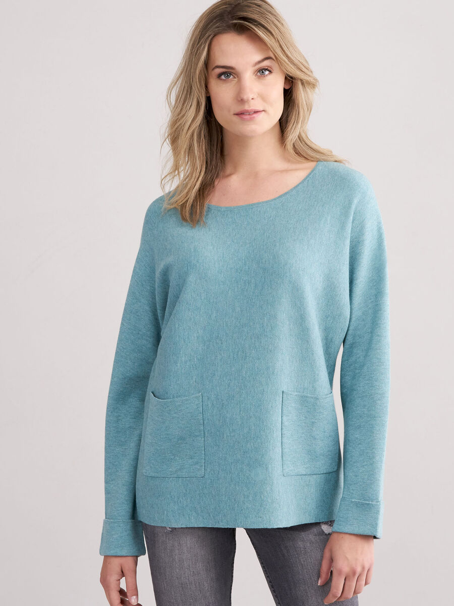 Boat neck sweater with pockets image number 32