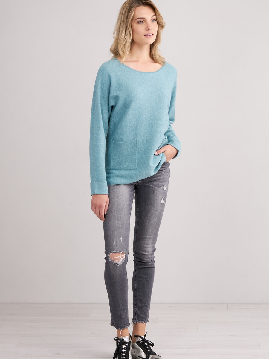 Boat neck sweater with pockets image number 35
