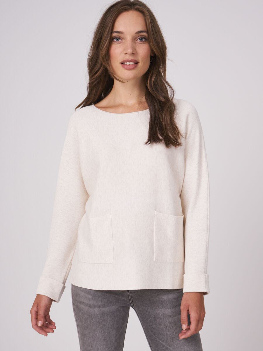 Boat neck sweater with pockets image number 36
