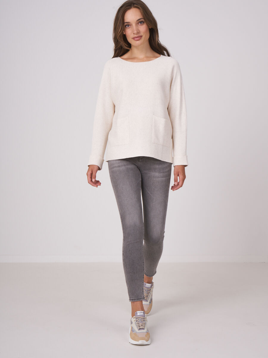 Boat neck sweater with pockets image number 39