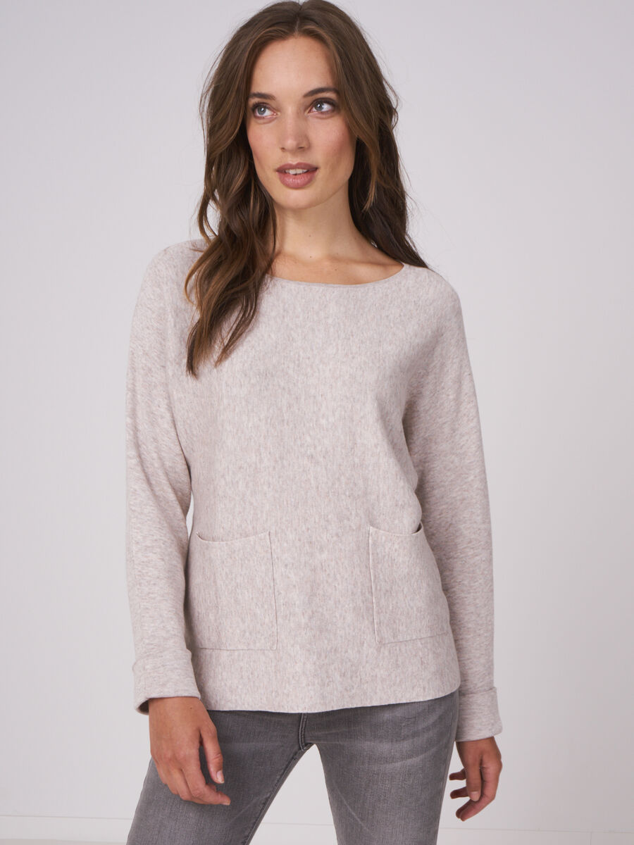 Boat neck sweater with pockets image number 40