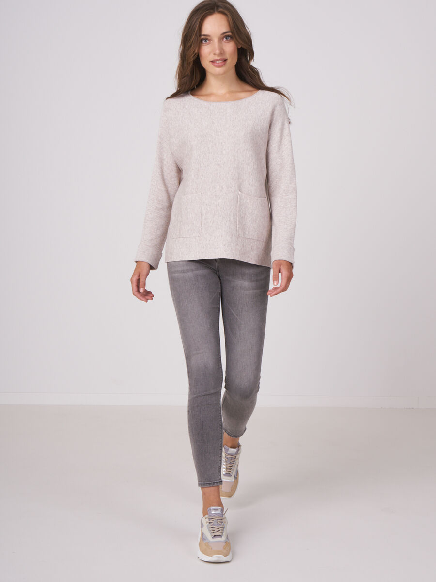 Boat neck sweater with pockets image number 43