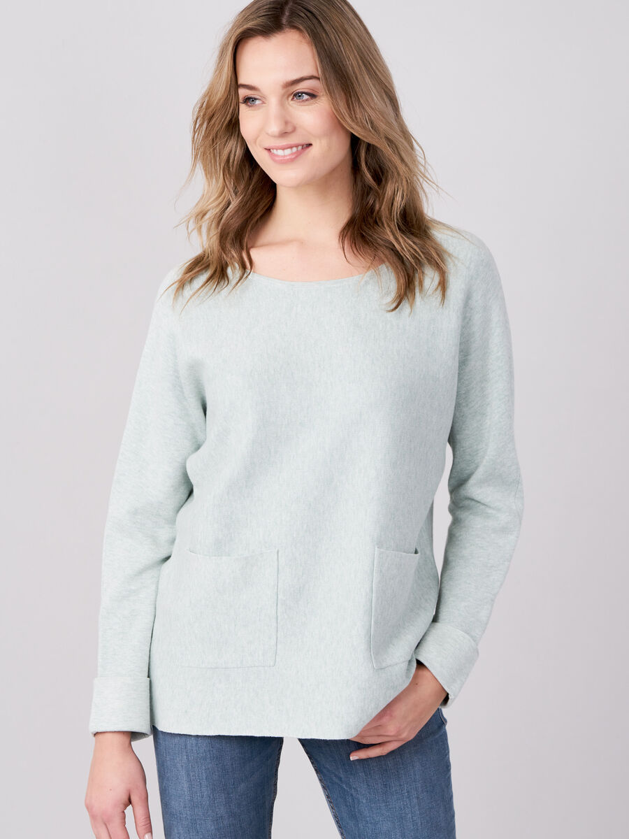 Boat neck sweater with pockets image number 44