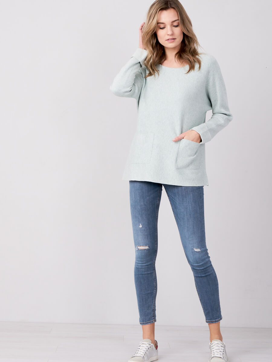 Boat neck sweater with pockets image number 47