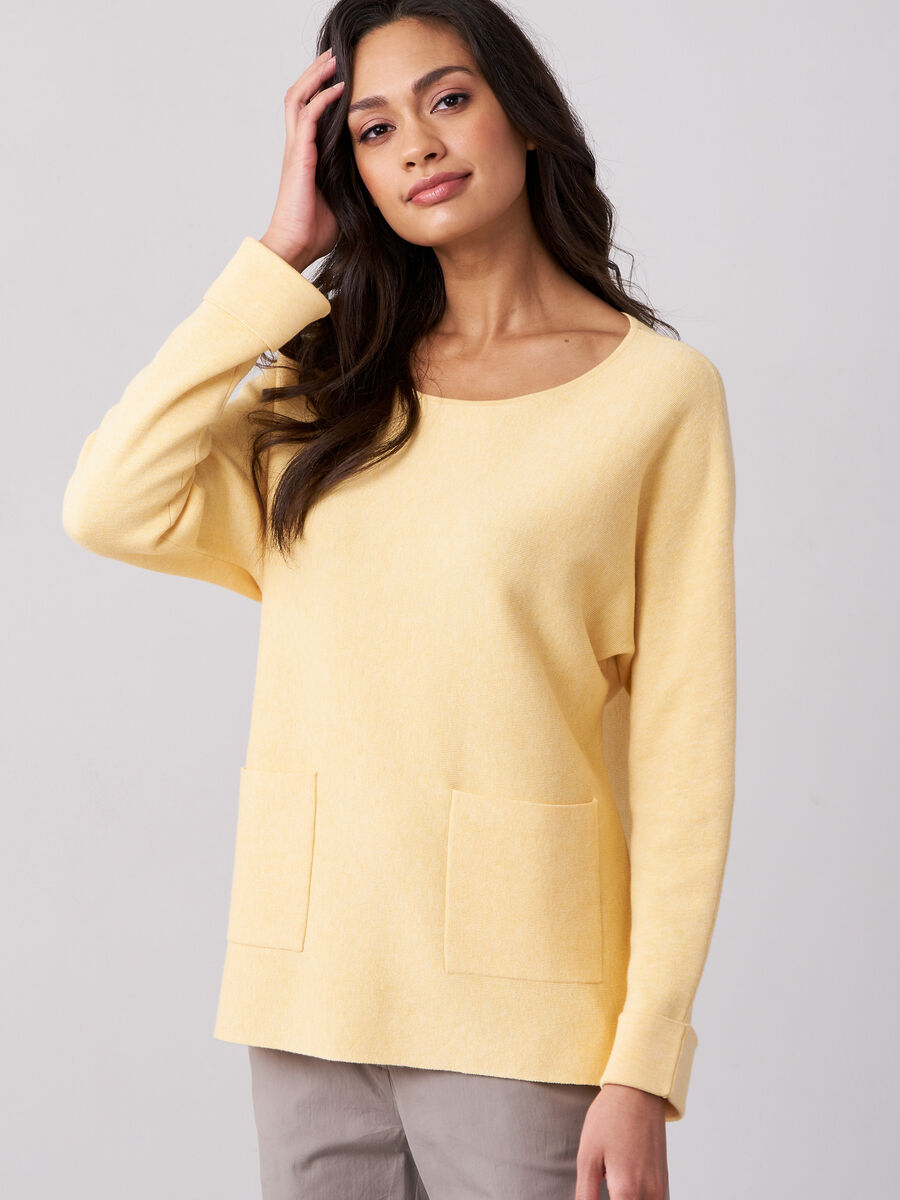 Boat neck sweater with pockets image number 48