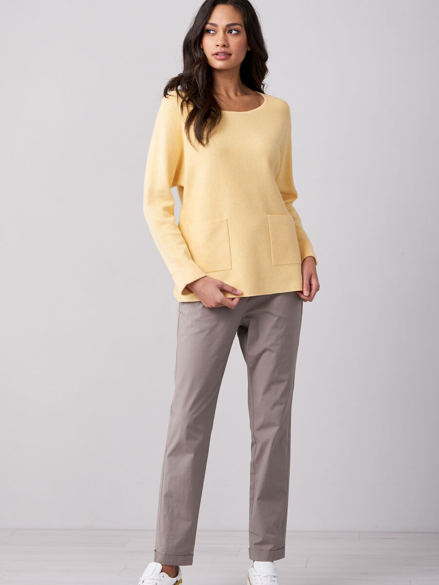 Boat neck sweater with pockets image number 51