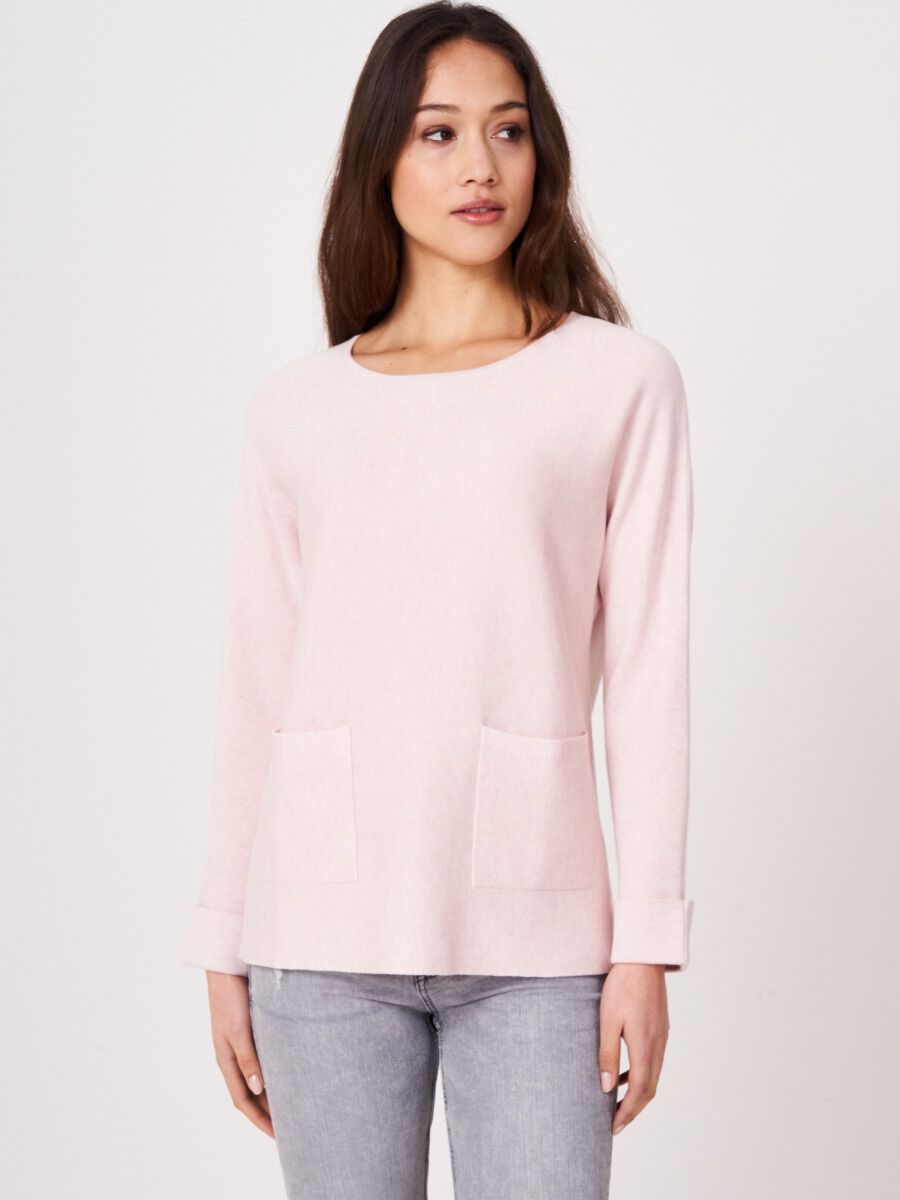 Boat neck sweater with pockets image number 52