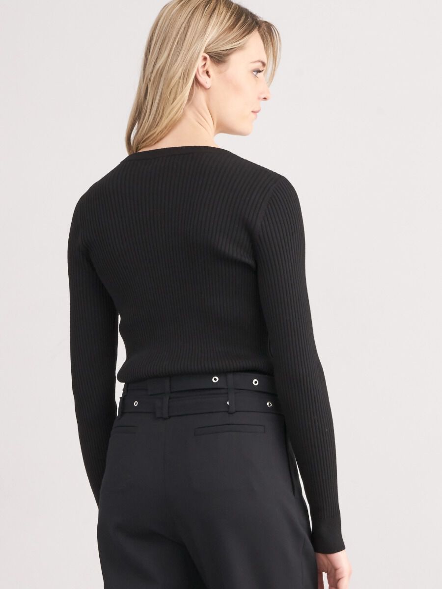 Gerippter Unterzieh-Pullover aus Baumwollmischung image number 3