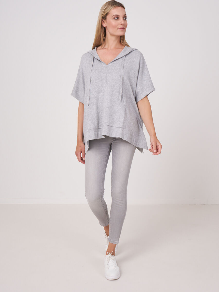 Poncho mit Kapuze aus Baumwollmischung image number 3