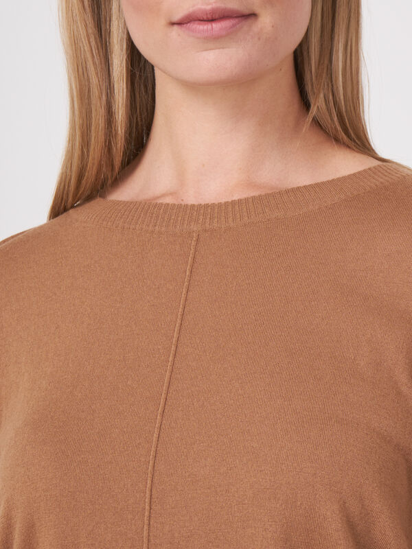 Loose fit super fine knit boat neck sweater image number 2